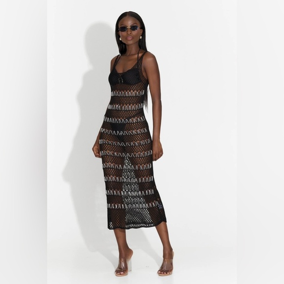 NWT ZARA BEADED MESH DRESS S - Picture 3 of 10